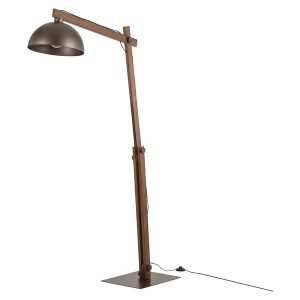 Lampa podłogowa Oslo drewniana brązowa 293900 Lampa podłogowa Oslo drewniana brązowa 293900