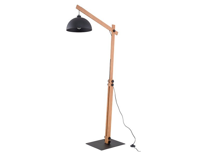 Lampa podłogowa Oslo drewniana brązowo-czarna 56922