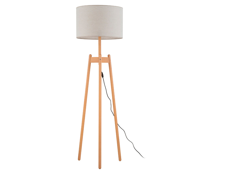Lampa podłogowa Perez tkaninowa szara 56814