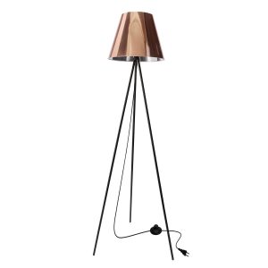 Lampa podłogowa PLATINO czarny 1x40w e27 abażur miedziany 795661