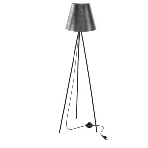 Lampa podłogowa PLATINO czarny 1x40w e27 abażur srebrny 795657