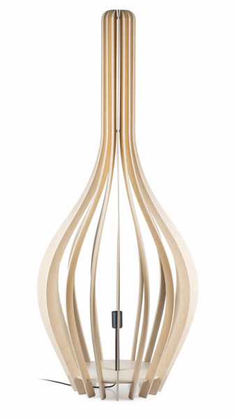 Lampa podłogowa Plywood skandynawska boho beżowa sklejka metal 148 cm E27 1068268