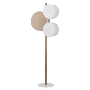 Lampa podłogowa Pulsce 3-punktowa drewniana brązowa 293899 Lampa podłogowa Pulsce 3-punktowa drewniana brązowa 293899