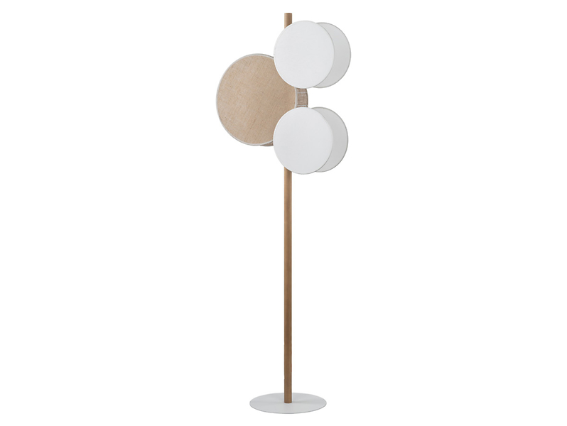 Lampa podłogowa Pulsce 3-punktowa drewniana brązowa 293899