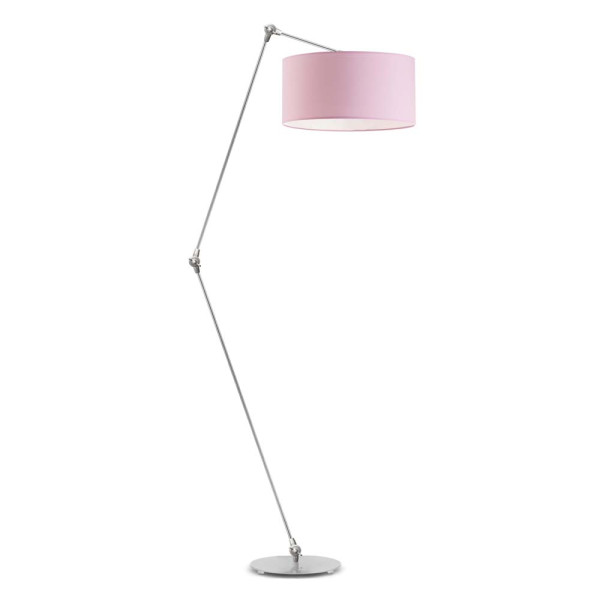Lampa podłogowa regulowana BARI Srebrny - Jasny Różowy 872525