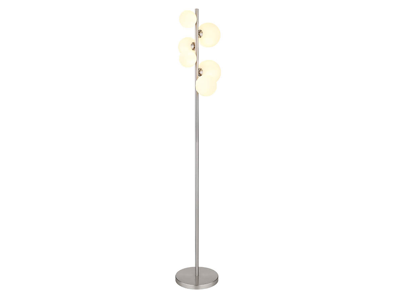 Lampa podłogowa Riha LED 6-punktowa metalowa srebrna 134600