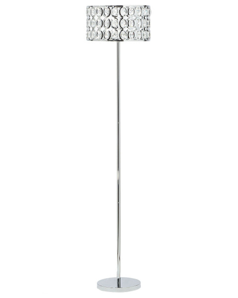 Lampa podłogowa salon kryształy srebrna 61131