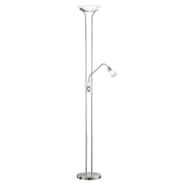 Lampa podłogowa SANTOII srebrno-biała LED 5x22,5W Ciepła biel 900lm Trio 891907