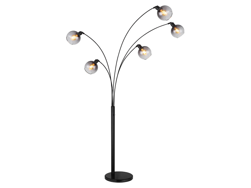Lampa podłogowa Seymour 5-punktowa metalowa czarna 134601