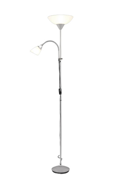 Lampa podłogowa srebrno-biała ERZWO 2xE27x20W wym:180x28x22,5cm RL 891827