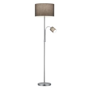 Lampa podłogowa srebrno-szara HOTEL 2xE27x20W wym:170x40x40cm Trio 891887 Lampa podłogowa srebrno-szara HOTEL 2xE27x20W wym:170x40x40cm Trio 891887