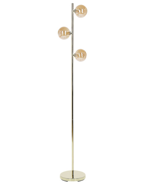 Lampa podłogowa stojąca 3 klosze złota 61151