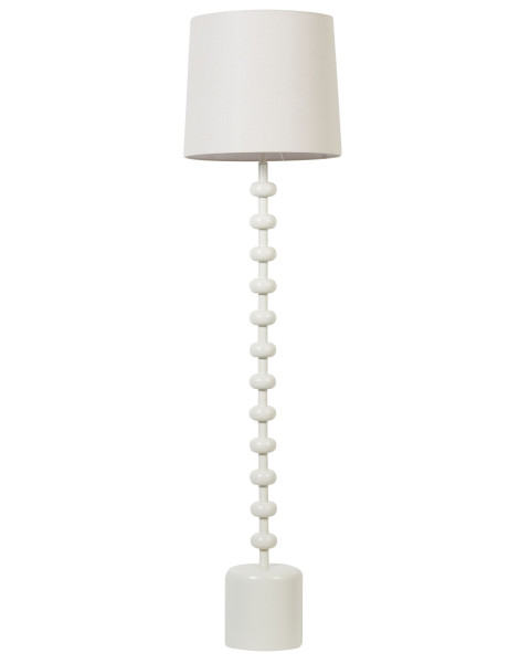 Lampa podłogowa stojąca metalowa biała 280209