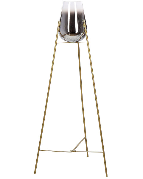 Lampa podłogowa stojąca szklany klosz złota 60333
