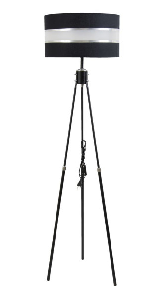 Lampa podłogowa stojąca trójnóg Sztaluga regulowana do 160 cm czarny abażur 1046304