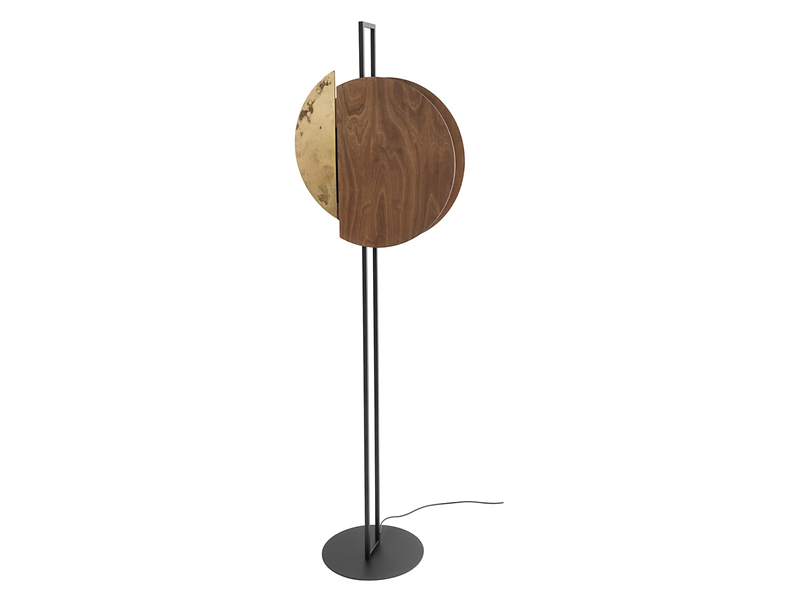Lampa podłogowa Sunset 2-punktowa drewniana brązowa 44941