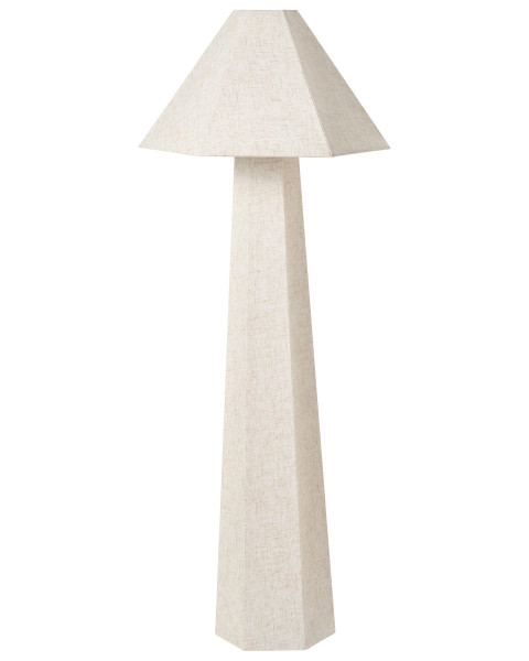Lampa podłogowa sypialni i salonu jasny beż materiałowa 786008