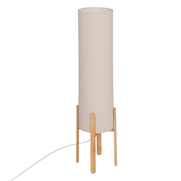 Lampa podłogowa tekstylny klosz RAFA drewniane nogi, Ø 24 x 107 cm 863613