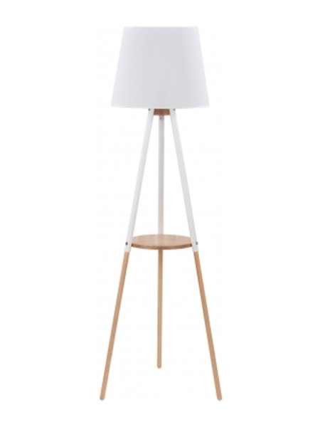 Lampa podłogowa tkaninowa biała 53935
