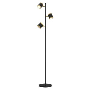 Lampa podłogowa Toulouse LED 3-punktowa metalowa czarna 111620 Lampa podłogowa Toulouse LED 3-punktowa metalowa czarna 111620