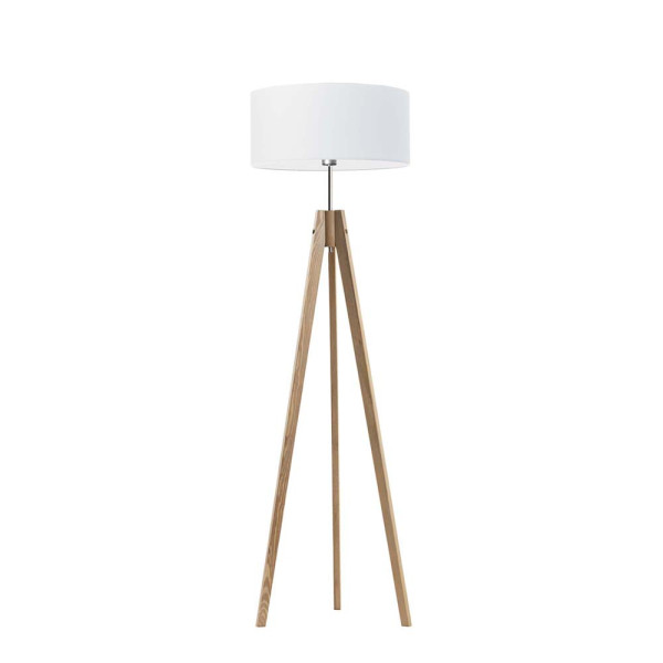 Lampa podłogowa trójnóg abażur Dąb/ Biały 1002376