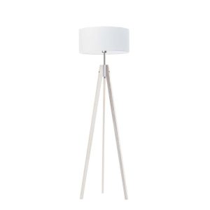 Lampa podłogowa trójnóg drewniana abażur Biały/ Biały 1002351 Lampa podłogowa trójnóg drewniana abażur Biały/ Biały 1002351