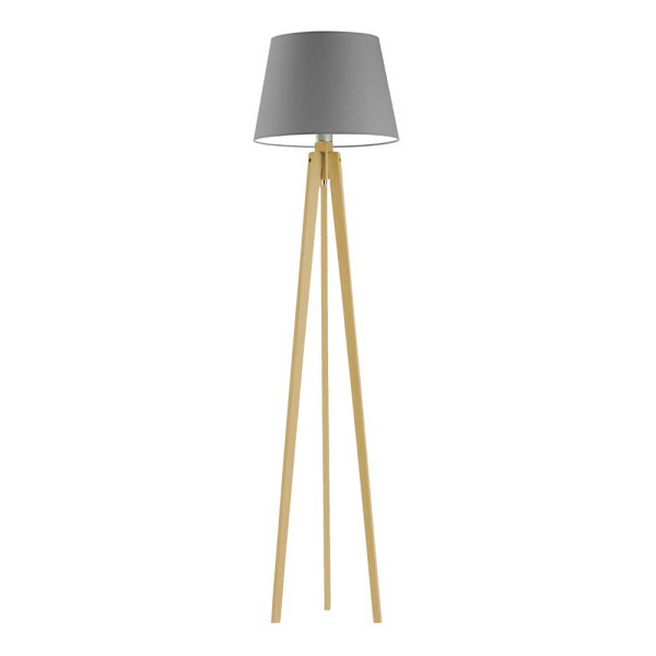 Lampa podłogowa z drewnem CURACAO Dąb/ Szary Stalowy 922344