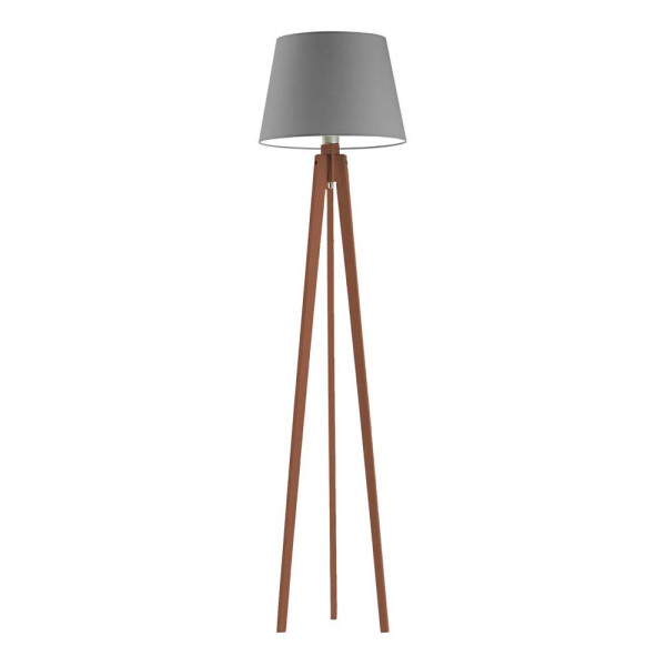 Lampa podłogowa z drewnem CURACAO Mahoń/ Szary Stalowy 922282