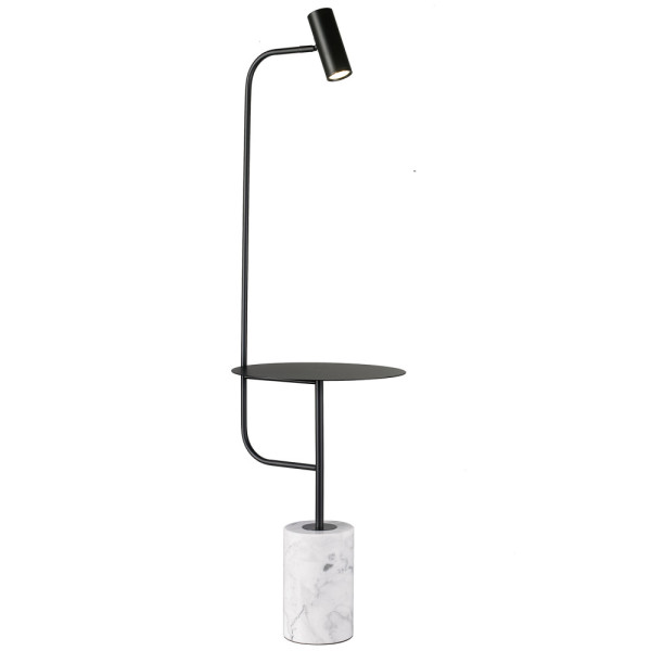 Lampa podłogowa ze stolikiem VINCENT czarna 146 cm 752807