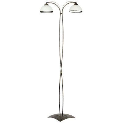 Lampa podłogowa złota patyna-biała Korfu 2xE27x15W wym:168x60x28cm Luminex 1050132