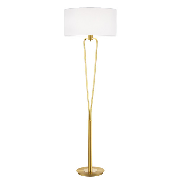 Lampa podłogowa złoto-biała PARIS 1xE27x60W wym:160x50x50cm Trio 883441