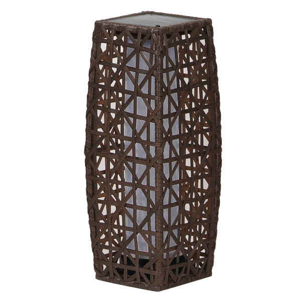 Lampa rattanowa solar wenge 16,5x16,5 48cm PATIO | Dajar 81848