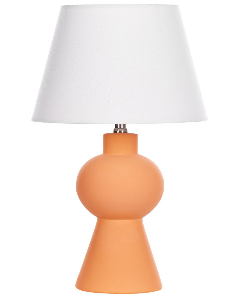 Lampa lampa stołowa nocna ceramiczna pomarańczowa 138938