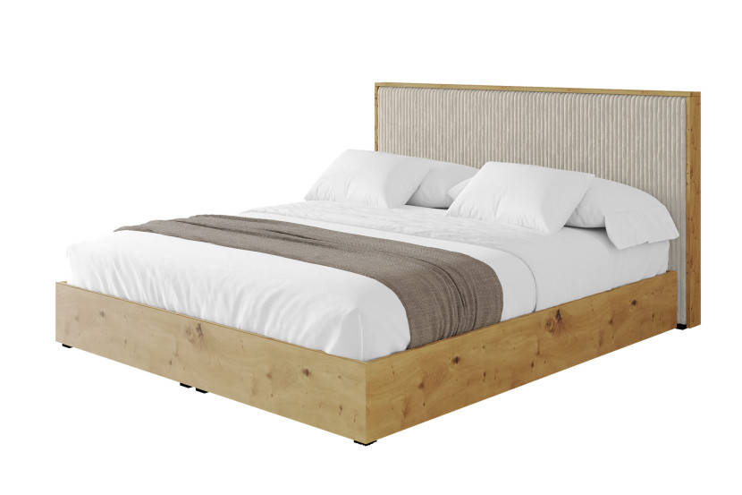 Łóżko tapicerowane bez materaca + pojemnik ENZO10 - 180x200 cm Beżowy 966253