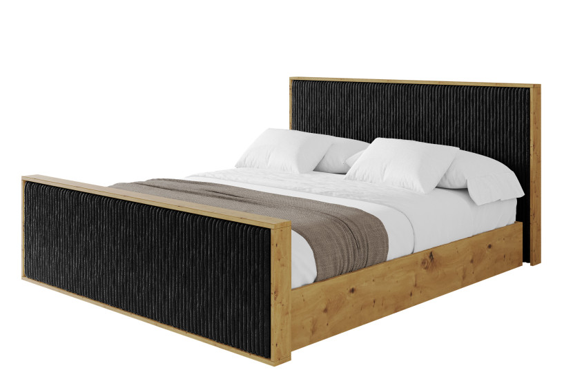 Łóżko tapicerowane bez materaca + pojemnik ENZO10-Z - 160x200 cm Czarny 966227