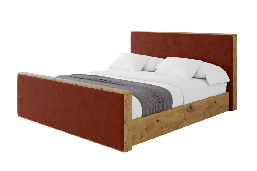 Łóżko tapicerowane bez materaca + pojemnik ENZO9-Z - 180x200 cm Pomarańcz 966465