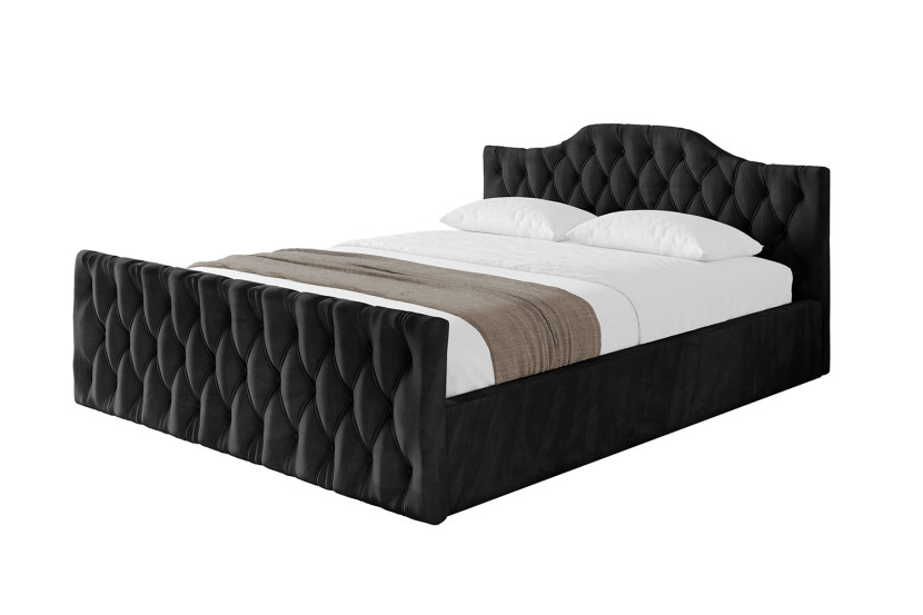 Łóżko tapicerowane bez materaca + pojemnik FALIO-v1-Z-180x200 cm Czarny 870265