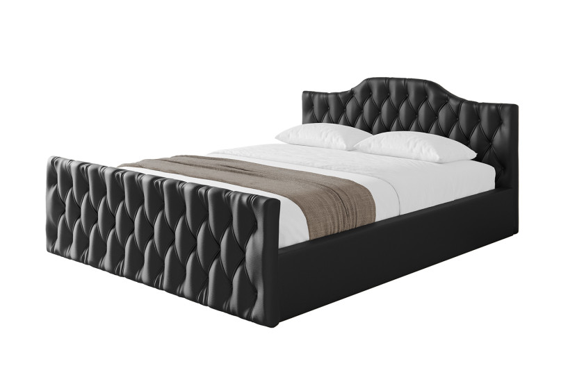 Łóżko tapicerowane bez materaca + pojemnik FALIO-v1-Z-200x200 cm Czarny 869368