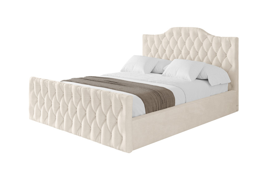 Łóżko tapicerowane bez materaca + pojemnik FALIO-Z-200x200 cm Beżowy 869903