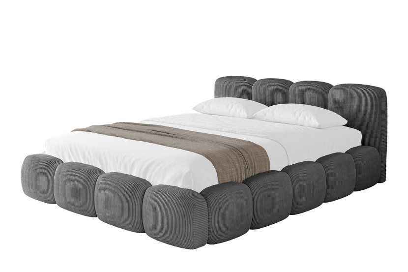 Łóżko tapicerowane bez materaca + pojemnik KALA-v1 - 140x200 Ciemnoszary 798907