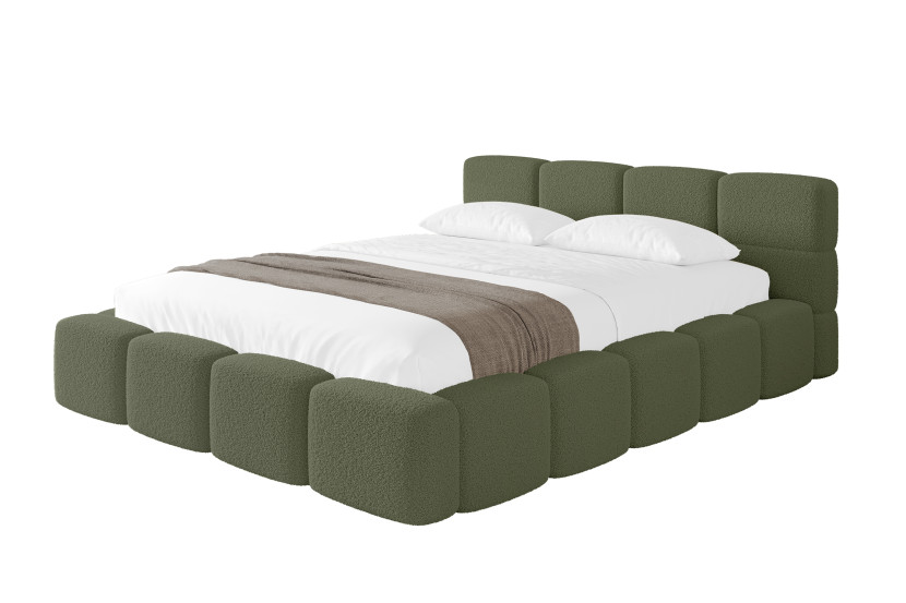 Łóżko tapicerowane bez materaca + pojemnik NATA-v1 - 180x200 cm Zielony 1070719