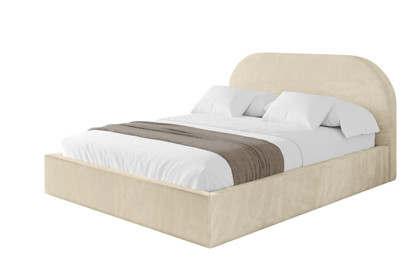 Łóżko tapicerowane bez materaca + pojemnik TIVO - 120x200 cm Beżowy 861788