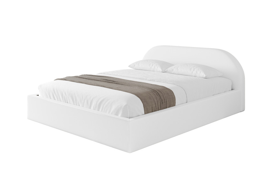 Łóżko tapicerowane bez materaca + pojemnik TIVO-v1 - 120x200 cm Biały 862083