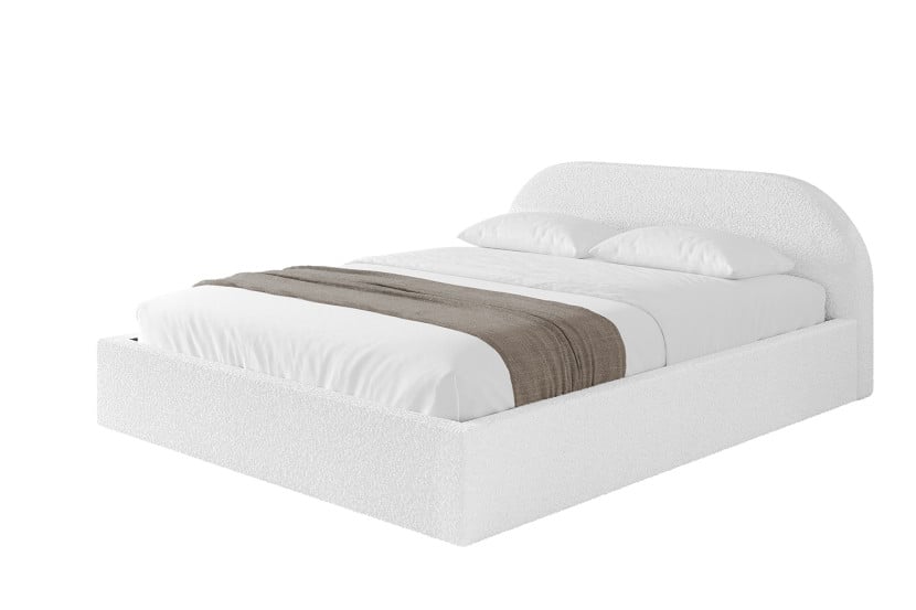 Łóżko tapicerowane bez materaca + pojemnik TIVO-v1 - 120x200 cm Biały 861626