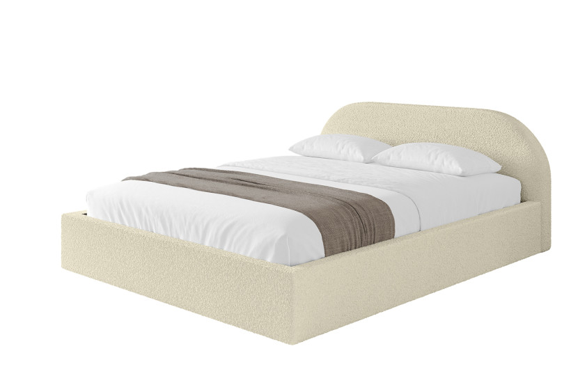 Łóżko tapicerowane bez materaca + pojemnik TIVO-v1 - 140x200 cm Beżowy 862764