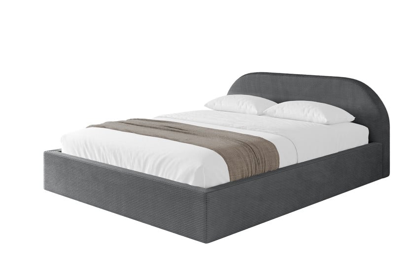 Łóżko tapicerowane bez materaca + pojemnik TIVO-v1 -180x200 cm Ciemnoszary 863233