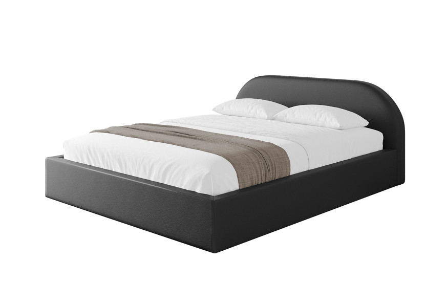 Łóżko tapicerowane bez materaca + pojemnik TIVO-v1 - 180x200 cm Czarny 863175
