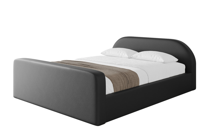 Łóżko tapicerowane bez materaca + pojemnik TIVO-v1-Z-140x200 cm Czarny 862504