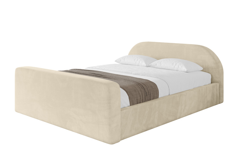 Łóżko tapicerowane bez materaca + pojemnik TIVO-v1-Z-180x200 cm Beżowy 862555