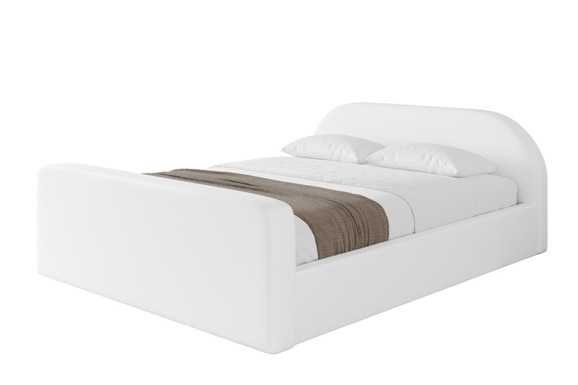 Łóżko tapicerowane bez materaca + pojemnik TIVO-v1-Z-180x200 cm Biały 861758